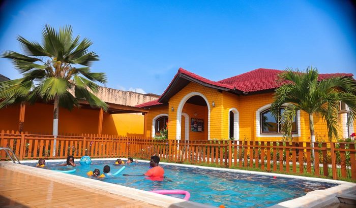 BrightSteps International School campus with swimming pool