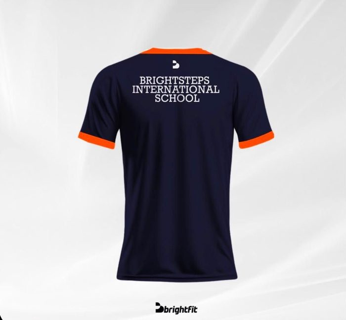 BrightSteps PE jersey, orange trim, back view