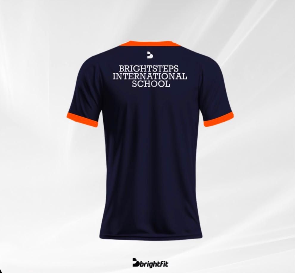 BrightSteps PE jersey, orange trim, back view