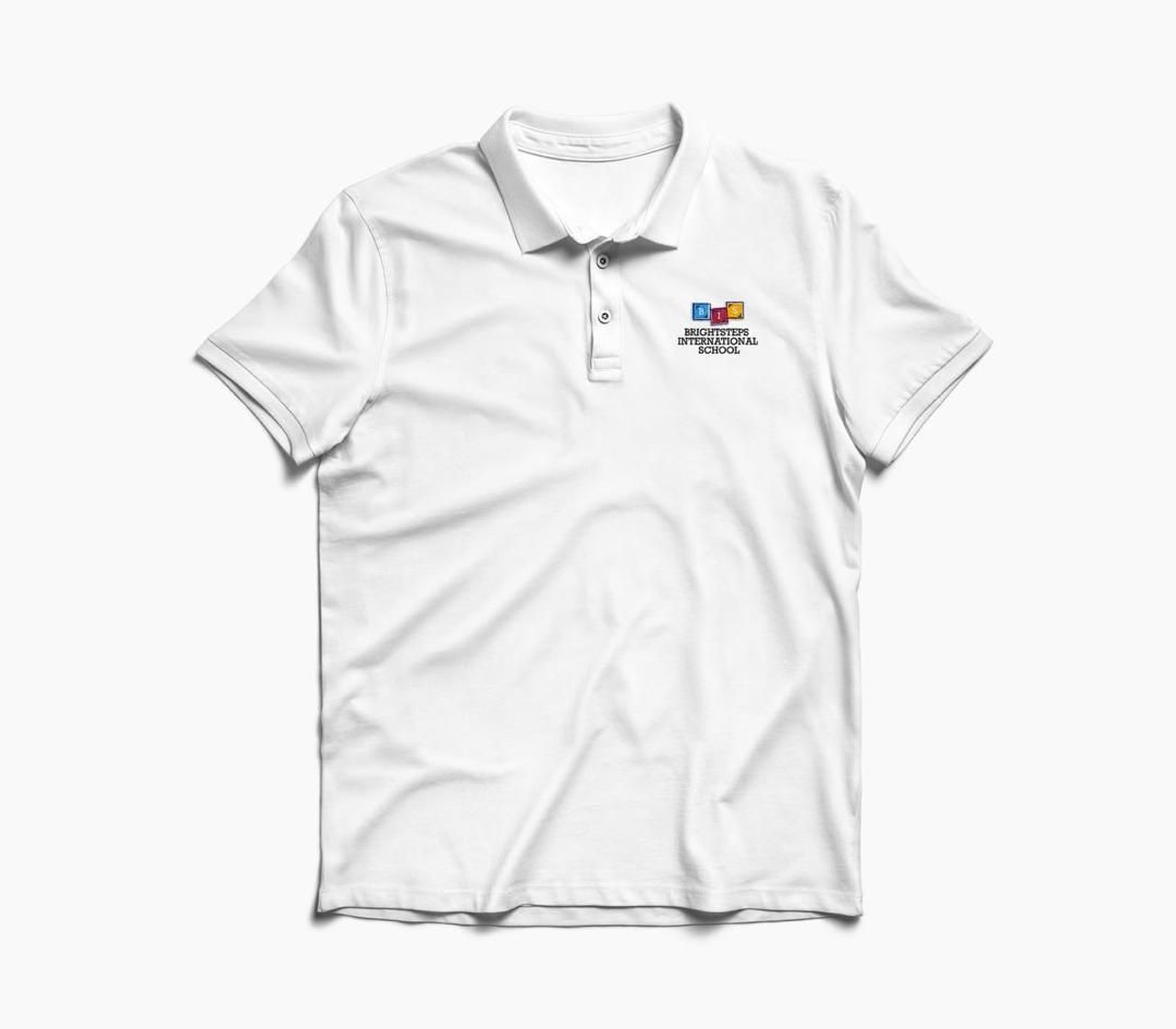 BrightSteps white school polo shirt
